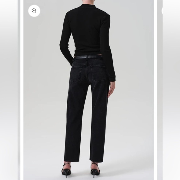 COH CITIZENS OF HUMANITY AVA #142 STRETCH LOW-WAIST STRAIGHT LEG BLACK WASHED - Picture 15 of 15